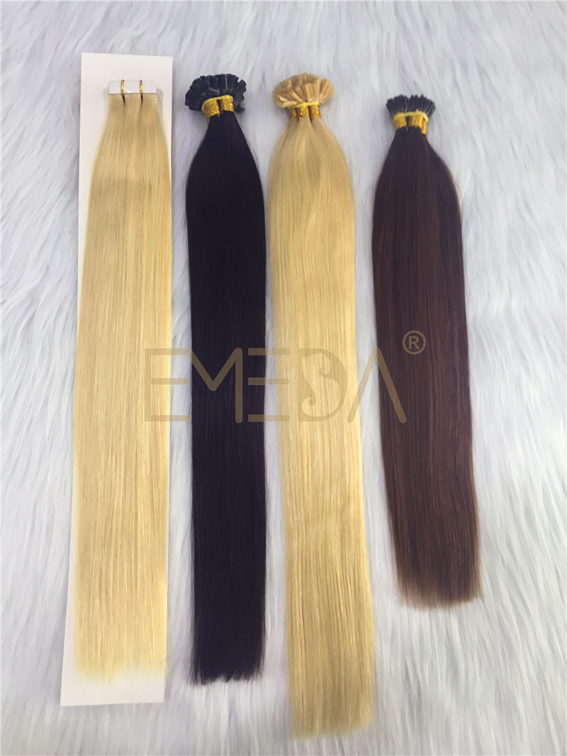 Human  Remy Hair Extensions Kerantin hair extensions I tip U tip Flat tip Wholesales YL255